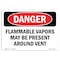 Signmission OSHA Danger Sign, 3.5" Height, 5" Width, Flammable Vapors May Be Present Around Vent, Landscape OS-DS-D-35-L-2353 - alternate 1